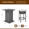 Square Outdoor Bar Table with 4 Stools for Backyard and Poolside